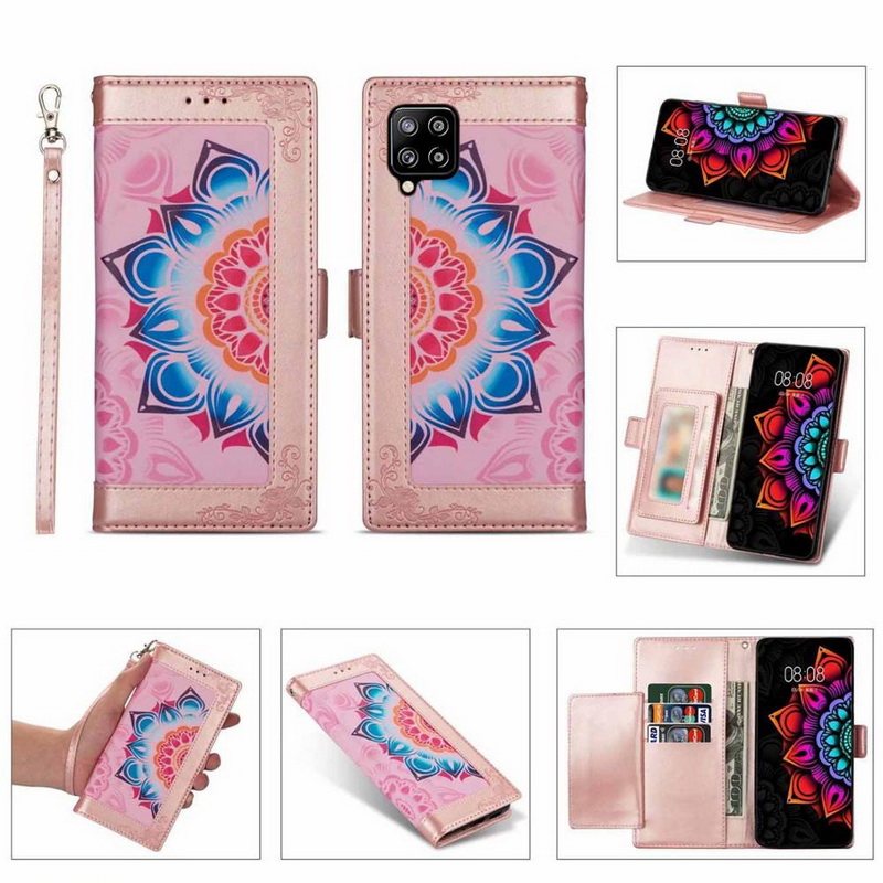 เคส Samsung Galaxy A42 5G #เคสฝาพับหนัง PU แบบกระเป๋าสตางค์พิมพ์ลาย