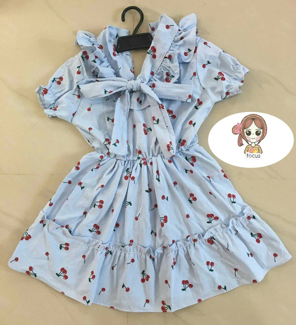 เดรสเด็กลายเชอร์รี่