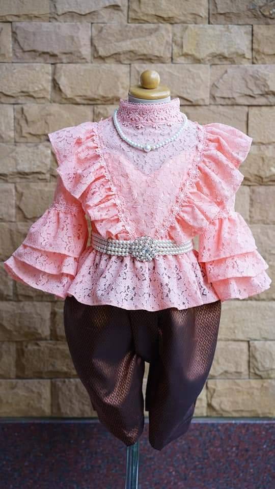 ชุดไทยเด็กรัชกาลที่ 5 ลูกไม้นิ่ม