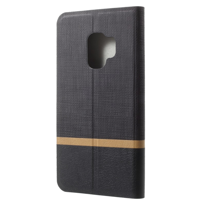เคส Samsung Galaxy S9 #เคสฝาพับหนัง PU ออกแบบสี Contrast ปกเสริมด้วยแผ่นเหล็กคุณภาพดี