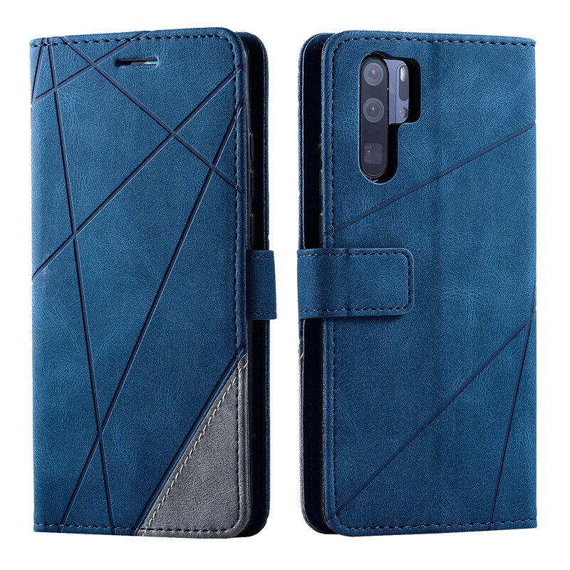 Case Huawei P30 Pro #เคสฝาพับหนัง PU มีช่องเสียบบัตรอื่นๆในตัว Geometric Pattern Leather Card Holder Protective