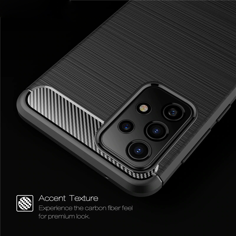 เคส Samsung Galaxy A13 5G #เคสฝาหลังตกแต่งคาร์บอนไฟเบอร์ ผิวขัดแปรง Brushered TPU Back Case