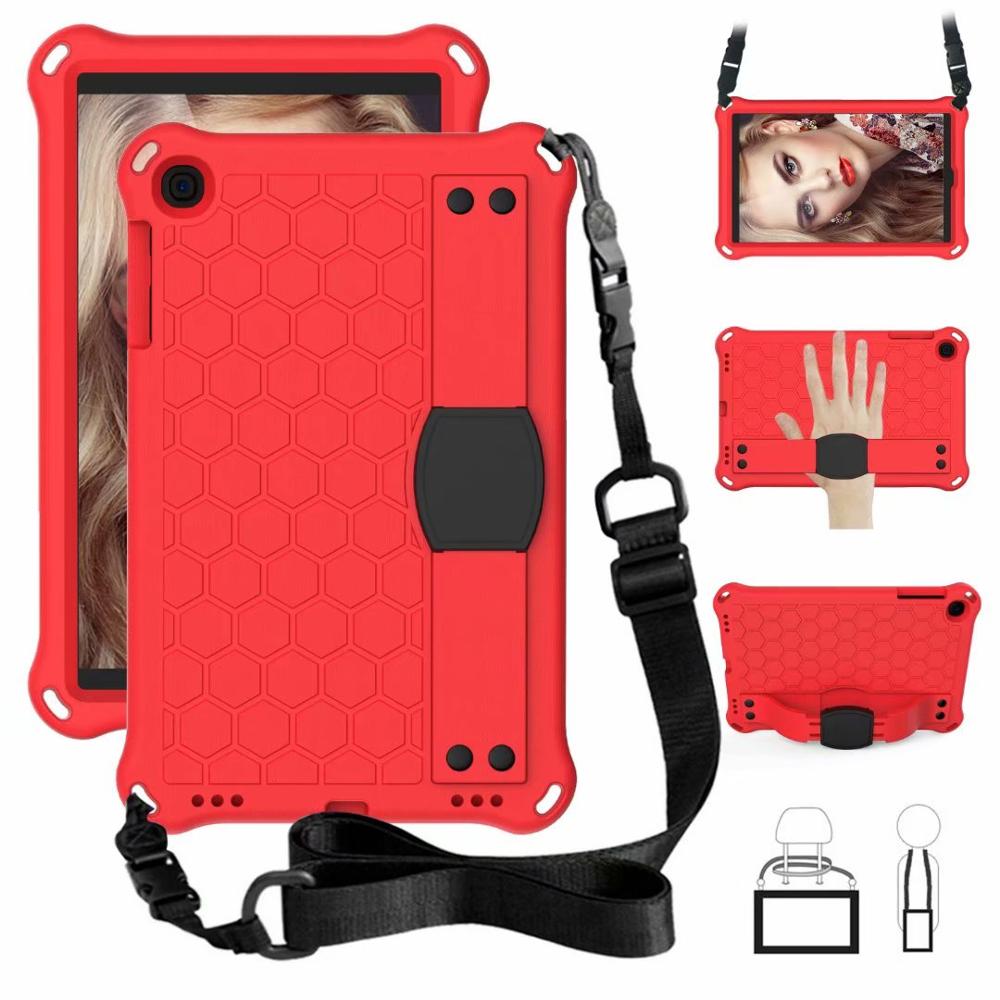 เคส Samsung Galaxy Tab A 10.1 (2019) SM-T510 SM-T515 #เคสฝาหลังกันกระแทกลายรังผึ้งพร้อมสายคล้องไหล่ EVA Tablet Hybrid Shell with Shoulder Strap