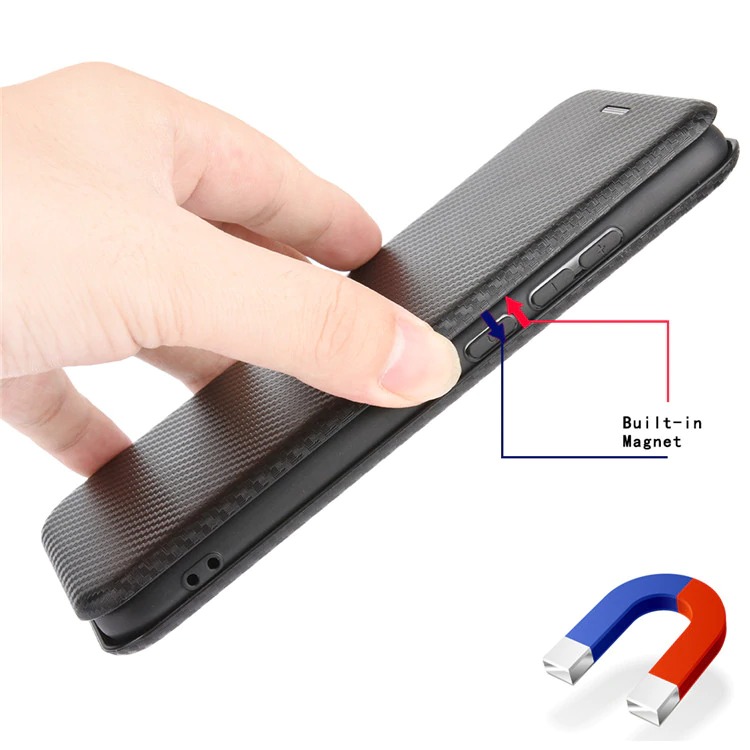เคส Xiaomi Mi 11 Ultra #เคสฝาพับลายคาร์บอนไฟเบอร์มีช่องใส่การ์ด Carbon Fiber Wallet Card Slot Magnet Stand Phone Cover