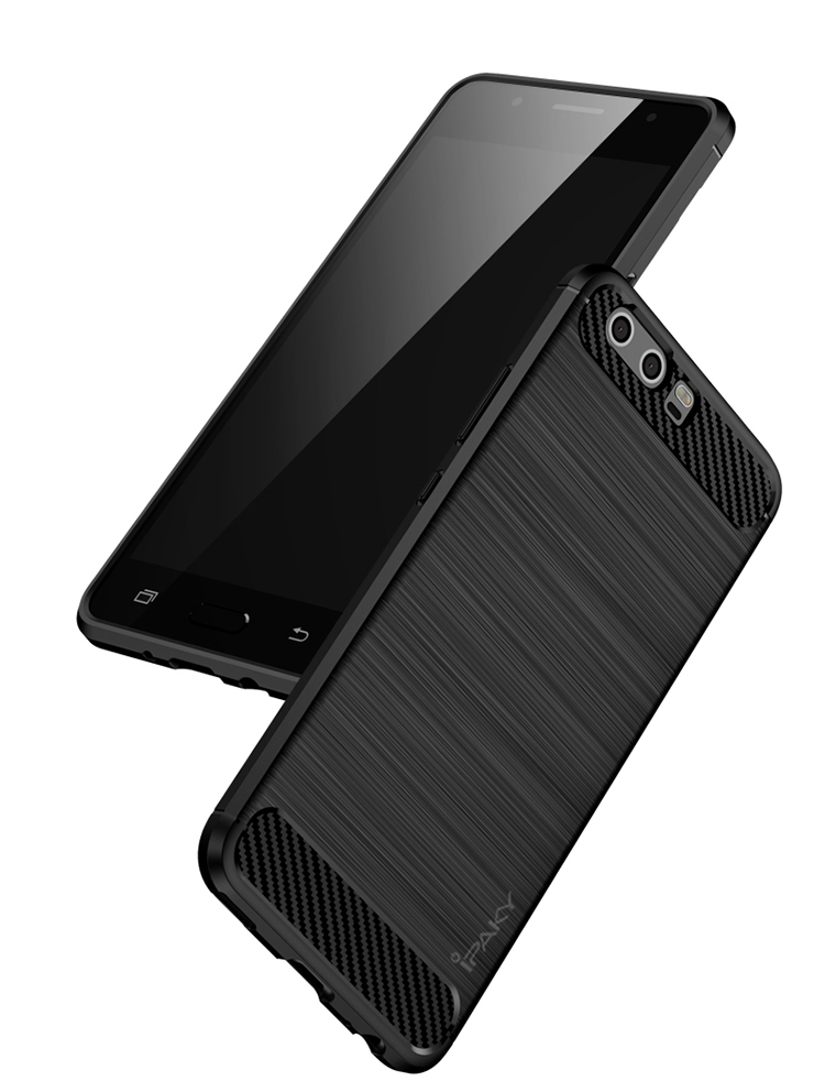 เคส Huawei P10 Plus เคสฝาหลัง IPAKY TPU Brushed TPU Case with Carbon Fiber Decorated