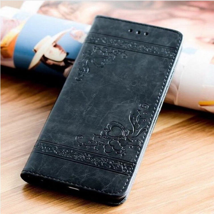 Case Samsung Galaxy S10 Plus #เคสฝาพับปั้มลายหัวใจ Imprint Heart PU Leather Stand Wallet Case