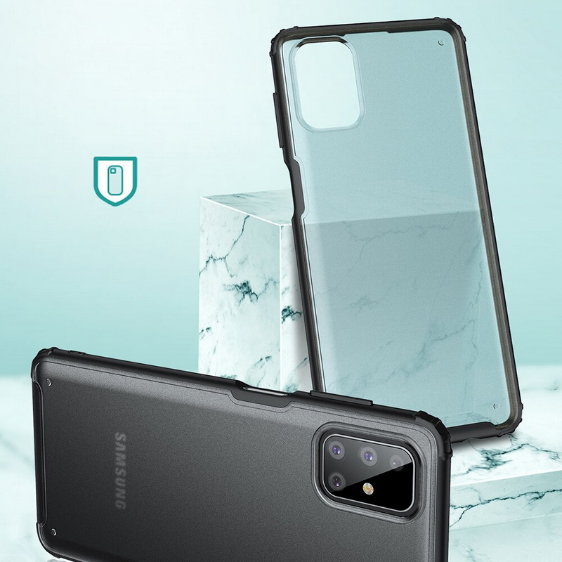 เคส Samsung Galaxy M51 #เคสฝาหลังโปร่งแสงสีขุ่นขอบทึบ +TPU Hybrid Case