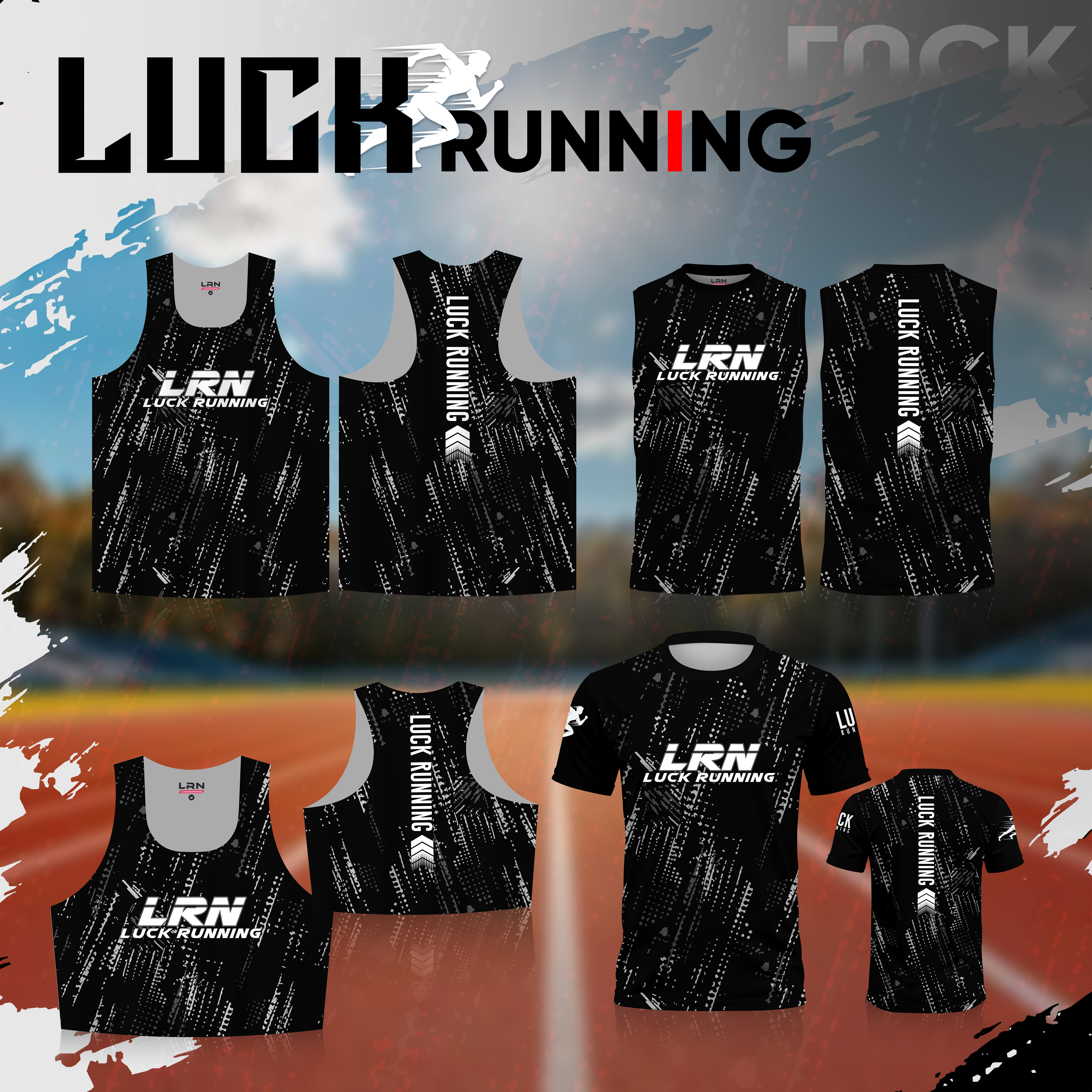 เสื้อวิ่งพิมพ์ลาย LRN เนื้อผ้า Super Air Flow (SF13)