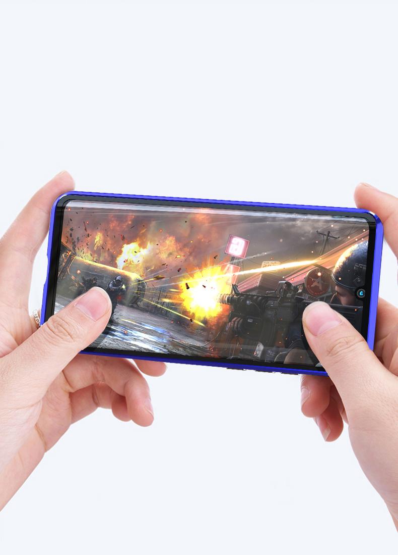 เคส Huawei P30 Pro #เคสกรอบโลหะติดแม่เหล็ก + กระจกนิรภัย Shock-proof Magnetic Installation Metal Frame + Tempered Glass Alll-round Protective