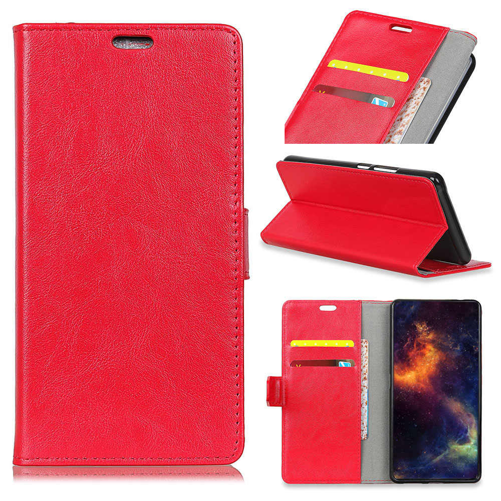 Case Samsung Galaxy A7 (2018) #เคสฝาพับหนัง PU ผิวหนังม้า Crazy Horse Grain Leather