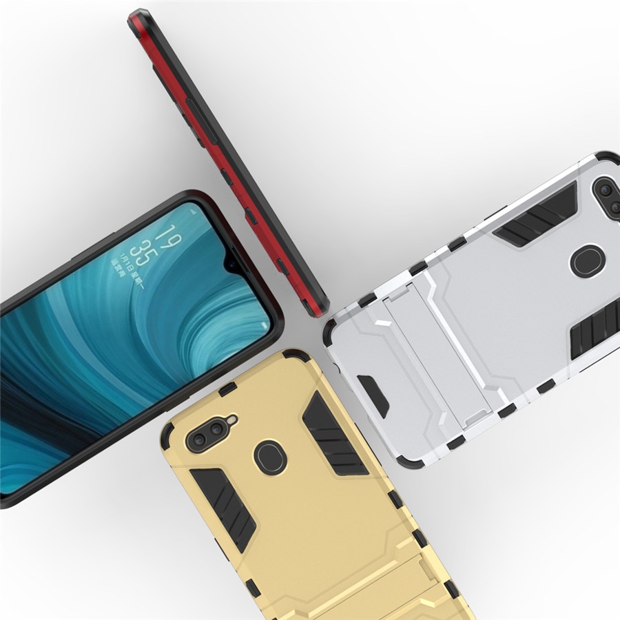 Case OPPO A7 / A5s / AX5s #เคสฝาหลังพลาสติก ไฮบริด TPU + Kickstand
