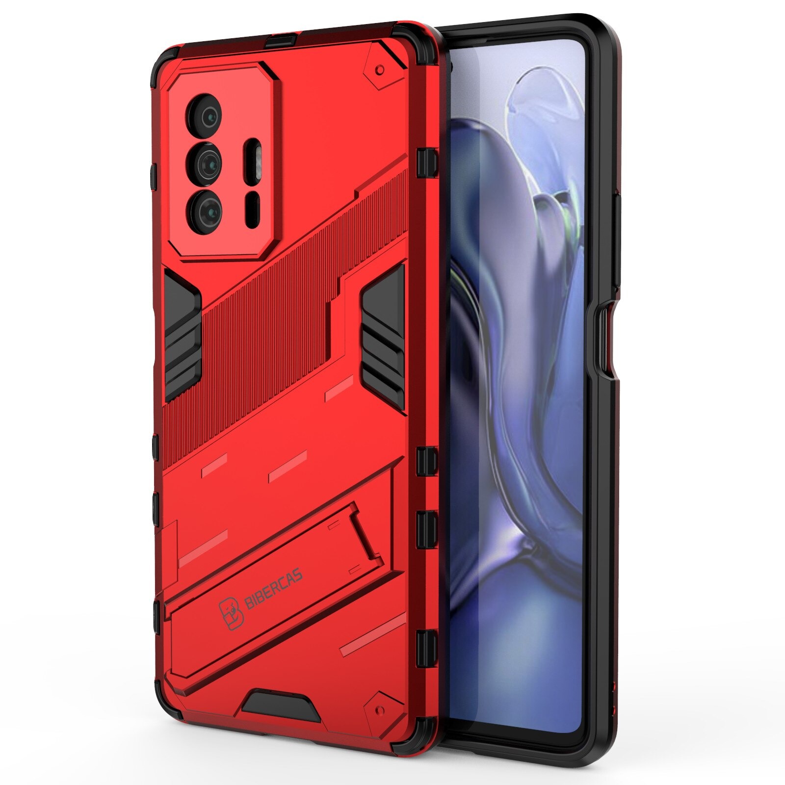 เคส Xiaomi 11T / 11T Pro#เคสฝาหลังพลาสติก ไฮบริด TPU + Kickstand