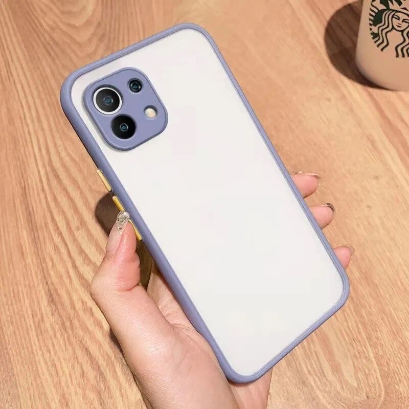 เคส Xiaomi Mi 11 #เคสฝาหลังขอบซิลิโคนิ่ม Fashion Color Liquid Frame Anti-fall Phone Case