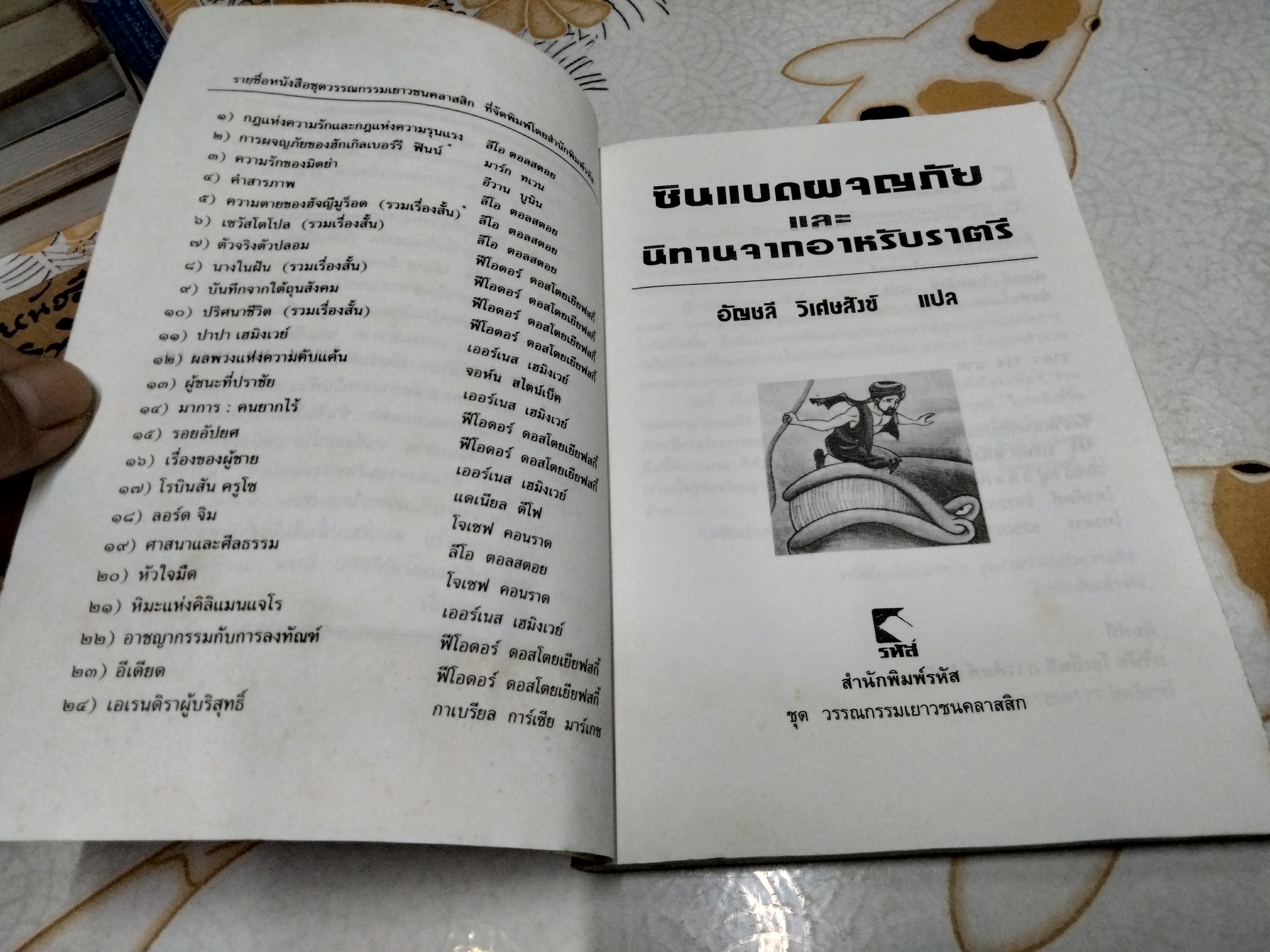 ซินเบดผจญภัยและนิทานจากอาหรับราตรี แปล อัญชลี วิเศษสงข์ **หนังสือโดนน้ำ