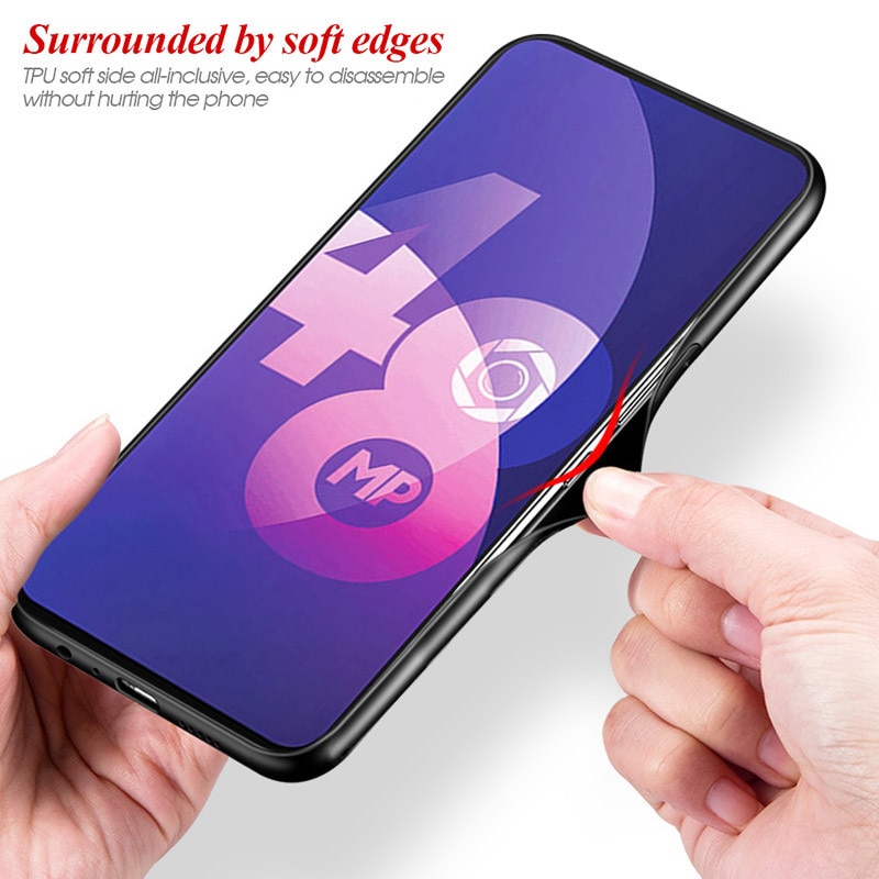 Case OPPO F11 Pro #เคสฝาหลัง Gradient Color Glass + PC + TPU Hybrid Case