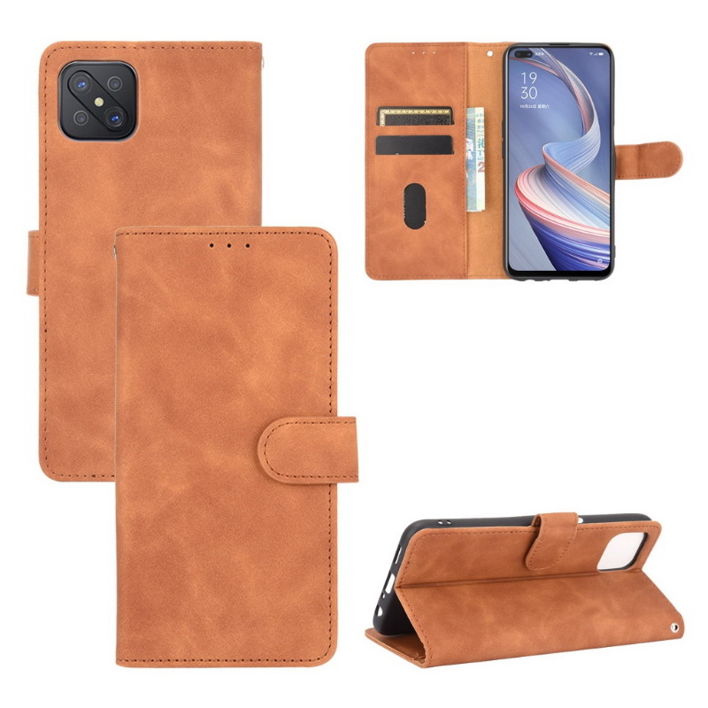 เคส OPPO Reno 4Z 5G #เคสฝาพับแบบกระเป๋าสตางค์หนัง PU มีช่องใส่บัตร Leather Wallet Card Holder Phone Cover