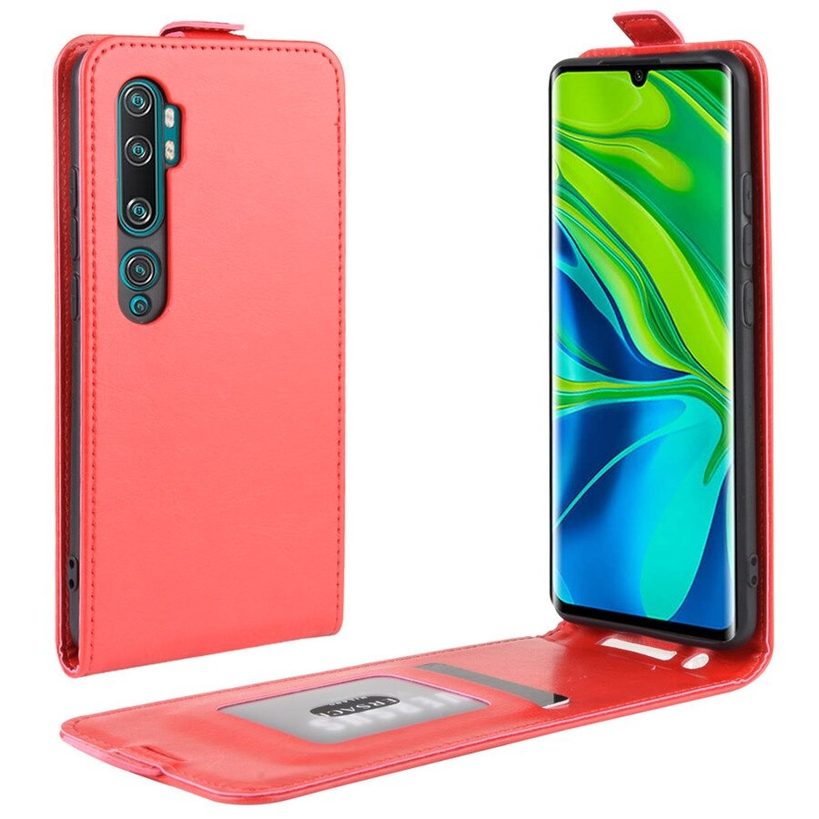 เคส Xiaomi Mi Note 10 Pro #เคสฝาพับหนัง PU Crazy Horse แนวตั้ง พร้อมช่องเสียบการ์ด