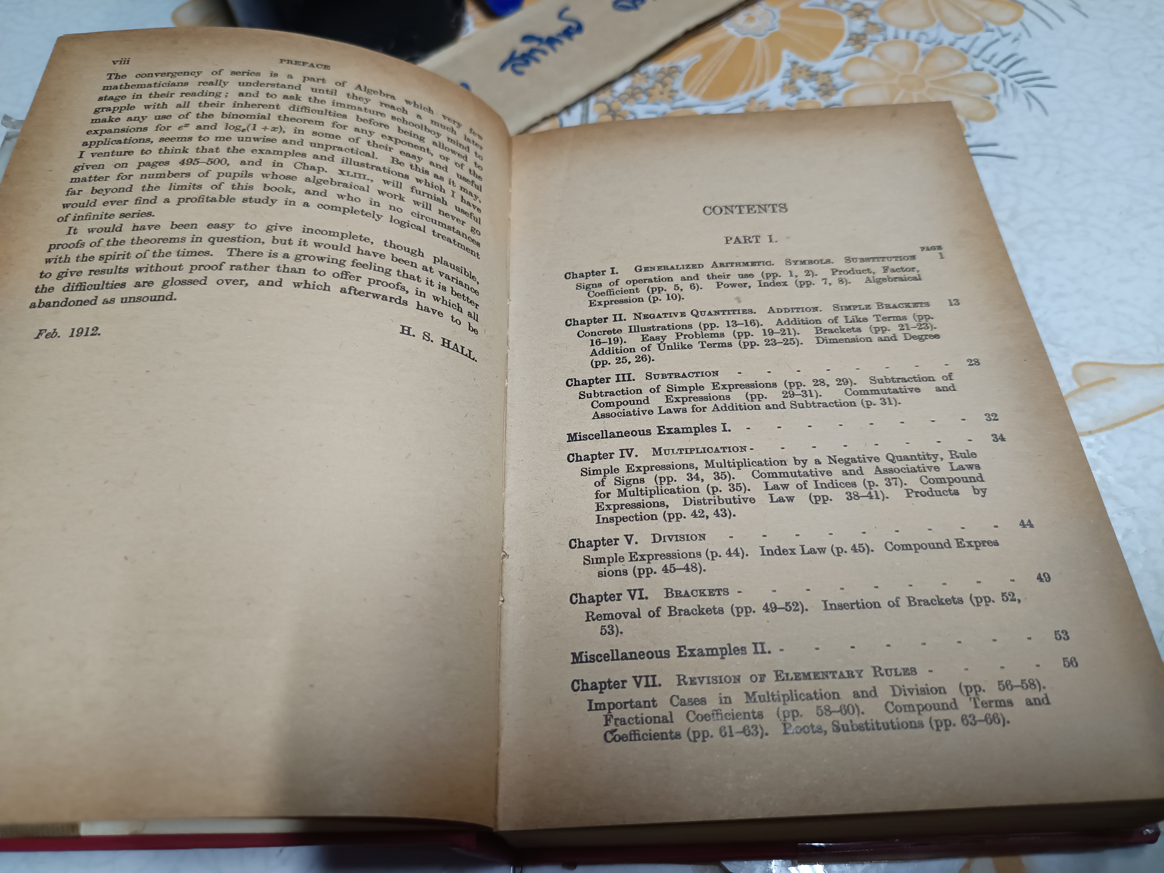 A SCHOOL ALGEBRA part 1- 2 (with answers) by H.S.HALL ฉบับสมบูรณ์ (พิมพ์ปี 1976)
