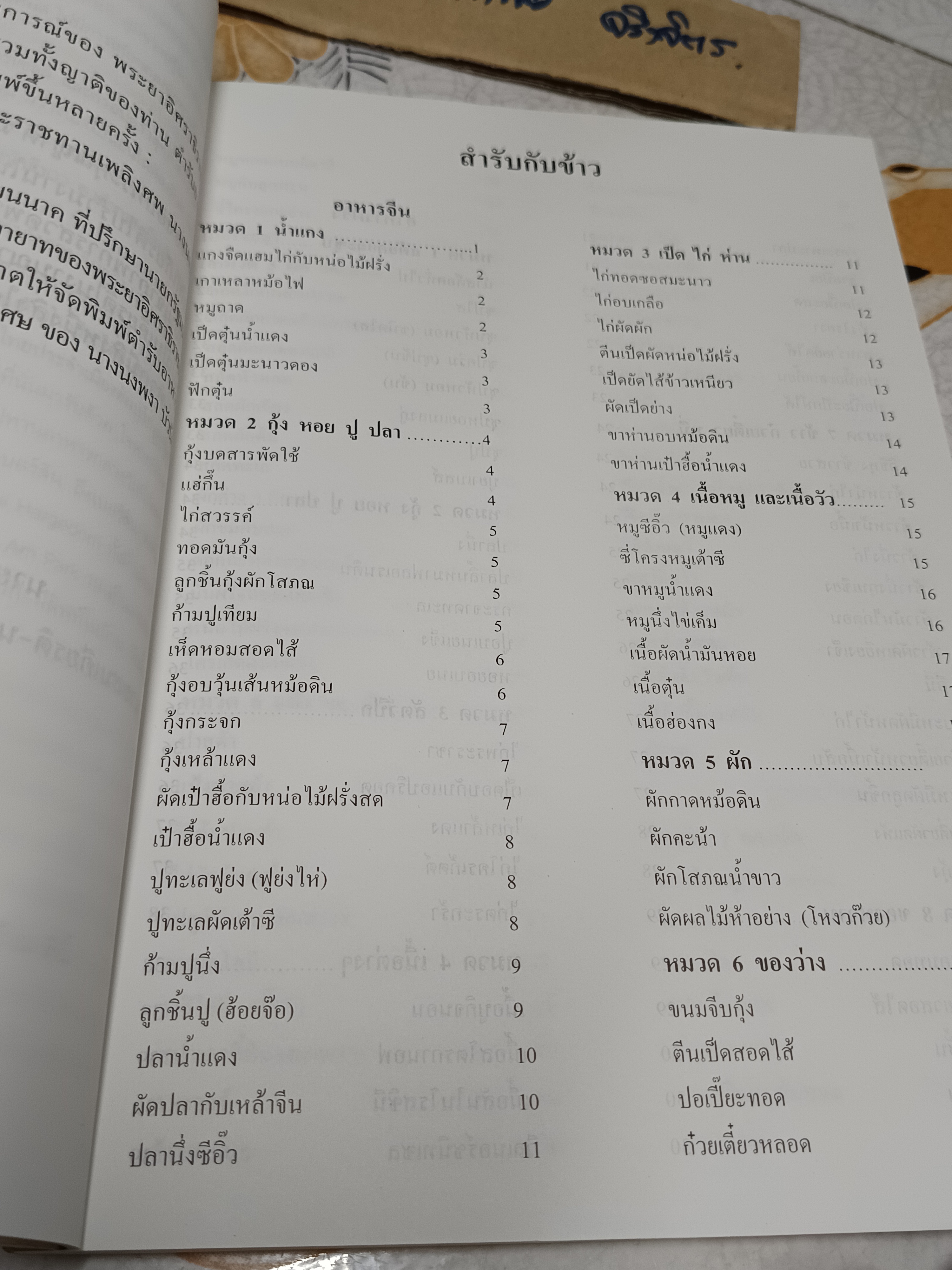 หนังสืออนุสรณ์งานพระราชทานเพลิงศพ นางนงพงา บัวน้อย / ตำรับอาหาร จากประสบการณ์ของ พระยาอิศราธิราชเสวี (เลื่อน บุนนาค)
