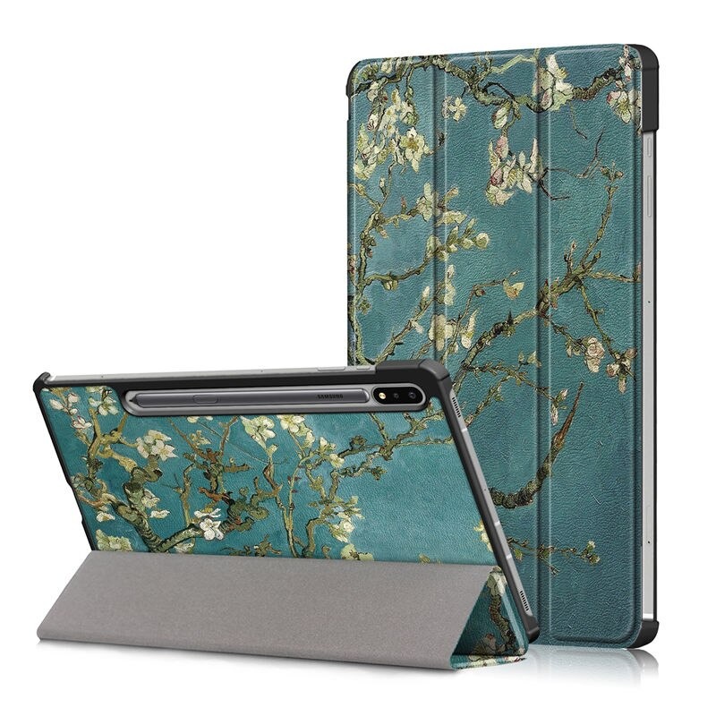 เคส Samsung Galaxy Tab S7 FE 12.4"(T730,T736) #เคสแบบฝาพับหนัง PU พิมพ์ลาย Patterned Tri-fold Stand Leather Smart Case