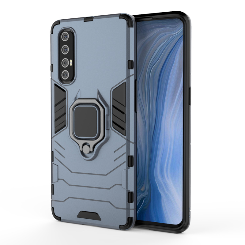 Case OPPO Reno 3 Pro 5G 6.5นิ้ว #เคสฝาหลังพลาสติกแข็ง +TPU Hybrid Case มีแหวนสวมนิ้วโลหะ