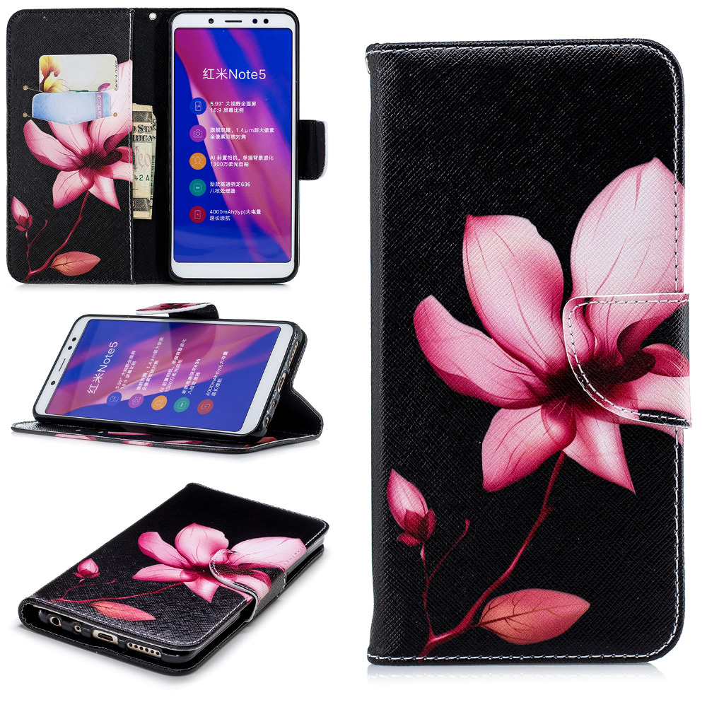 เคส Xiaomi Redmi Note 5 / Note Pro #เคสฝาพับสไตล์กระเป๋าสตางค์พิมพ์ลายสวยๆ Pattern Printing Magnetic Leather
