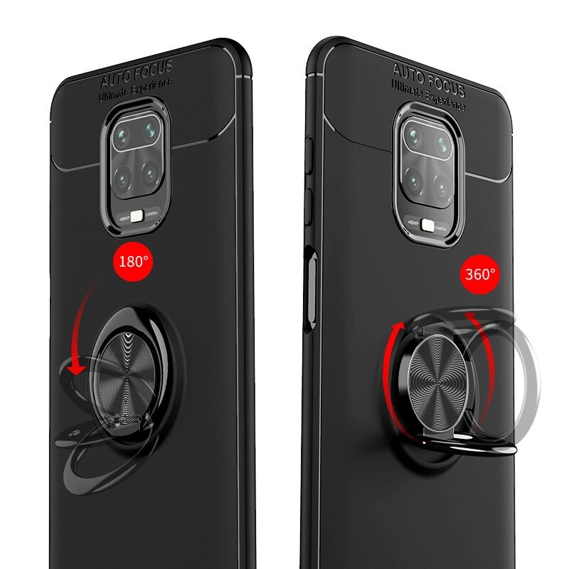 Case Redmi Note 9 Pro/Redmi Note 9S #เคสฝาหลัง Soft TPU Finger Ring Kickstand (แผ่นโลหะแบบ Built-in) Soft TPU