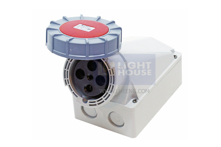 HTN-1341 "DAKO PLUG" เต้ารับติดลอยกันน้ำ (2P+E) 16A 230V IP67