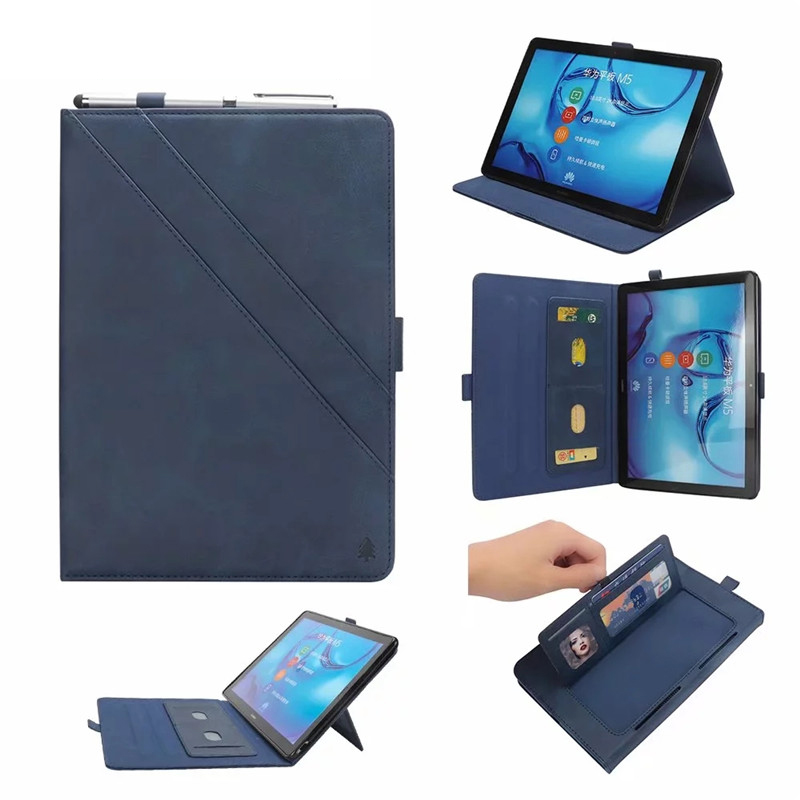 เคส Huawei Mediapad M5 Pro 10.8 นิ้ว #เคสแบบฝาพับหนัง PU ช่องเสียบการ์ดภายนอกและภายใน Flip Card Slots Stand Leather