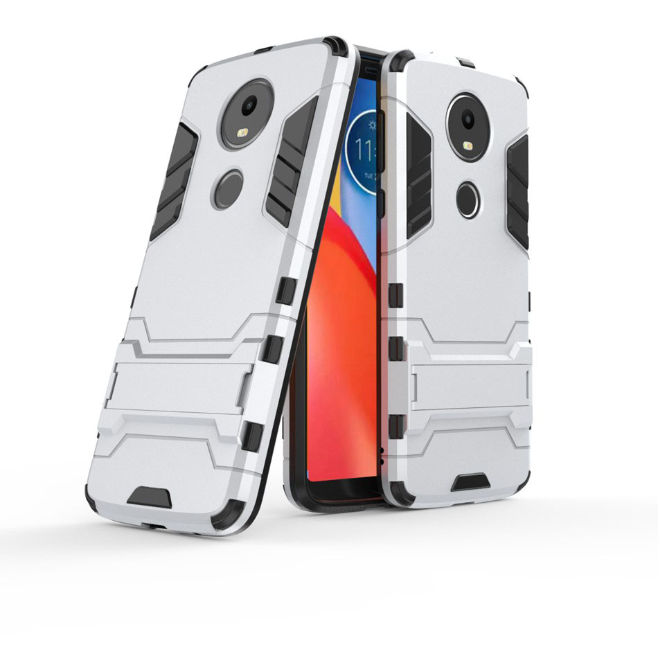 เคส Moto E5 Plus #เคสฝาหลังพลาสติก ไฮบริด TPU + Kickstand