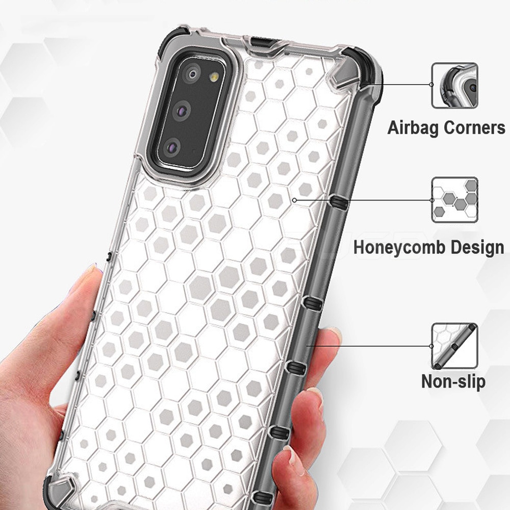 เคส Samsung Galaxy S20 #เคสฝาหลังกันกระแทก Honeycomb Shock Absorber TPU + PC + Silicone Hybrid