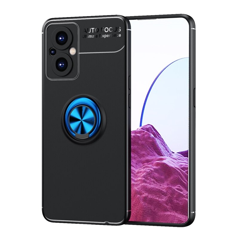เคส OPPO Reno 7z 5G #เคสฝาหลัง Soft TPU Finger Ring Kickstand (แผ่นโลหะแบบ Built-in) Soft TPU