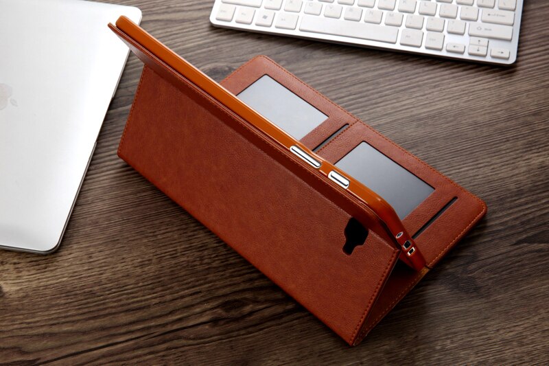 Case Samsung Galaxy Tab A 10.1 (2016) T580 T585 #เคสฝาพับหนัง PU คุณภาพดี พร้อมฝาปิดมีช่องเสียบการ์ด CMAI2 PU Leather Stand Wallet Flip