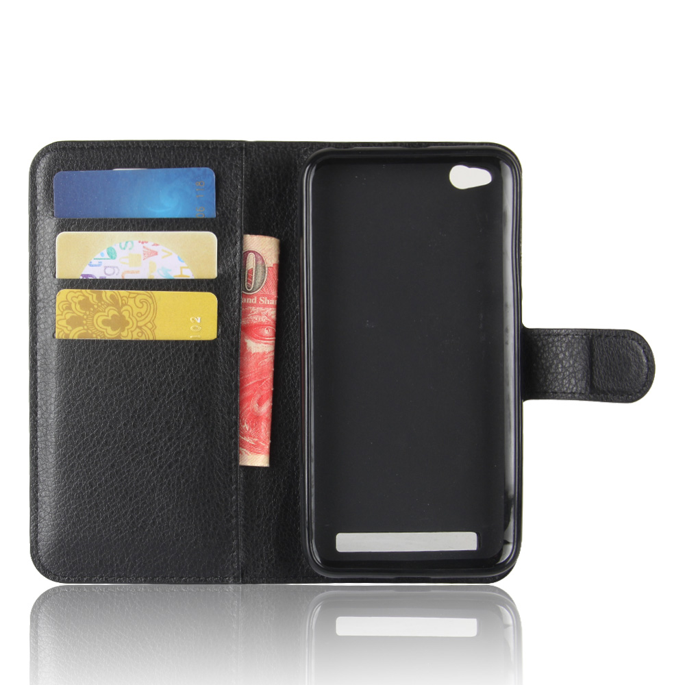 Case Xiaomi Redmi 5A #เคสฝาพับสไตล์กระเป๋าสตางค์หนัง PU ผิวลิ้นจี่