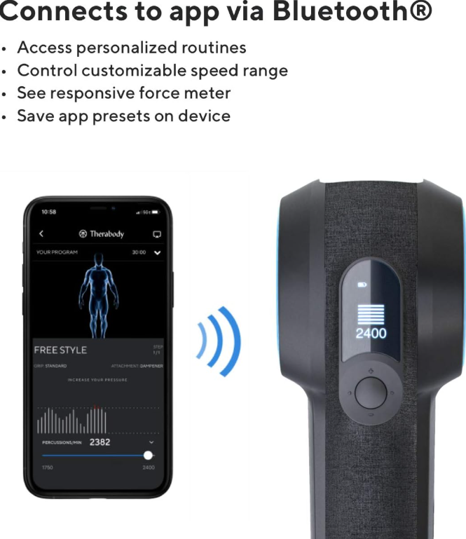 Theragun® 4th Pro, G3PRO, Handheld Massage with 6 Attachments for Pain Relief & Energize Body เครื่องนวด ปรับองศา 4 ระดับ