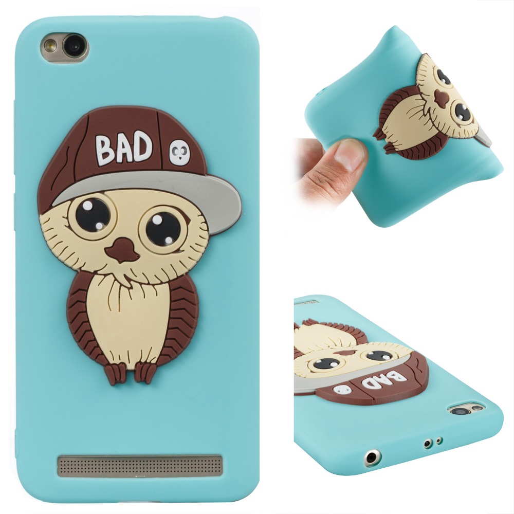 เคส Xiaomi Redmi 5A #เคสฝาหลังนิ่มลายนกฮูกใส่หมวก 3D น่ารัก Cute 3D Owl with Cap Pattern Gel