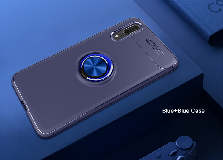 Case Huawei P20 Pro #เคสฝาหลัง TPU Finger Ring Kickstand (แผ่นโลหะแม่เหล็ก)