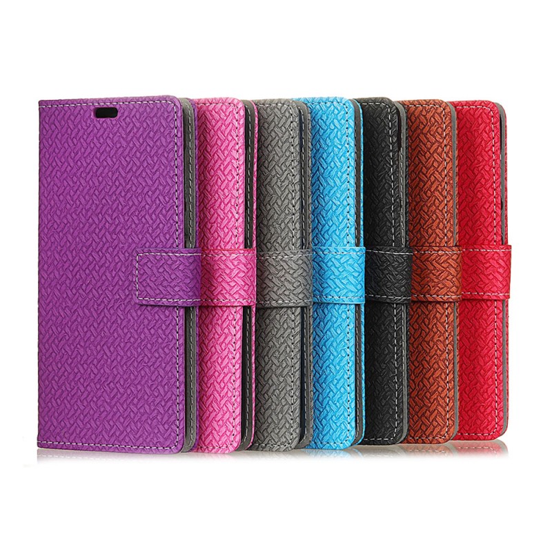 Case Xiaomi Redmi Note 5 #เคสฝาพับแบบกระเป๋าสตางค์หนัง PU ลายถักทอสวยงามทันสมัย