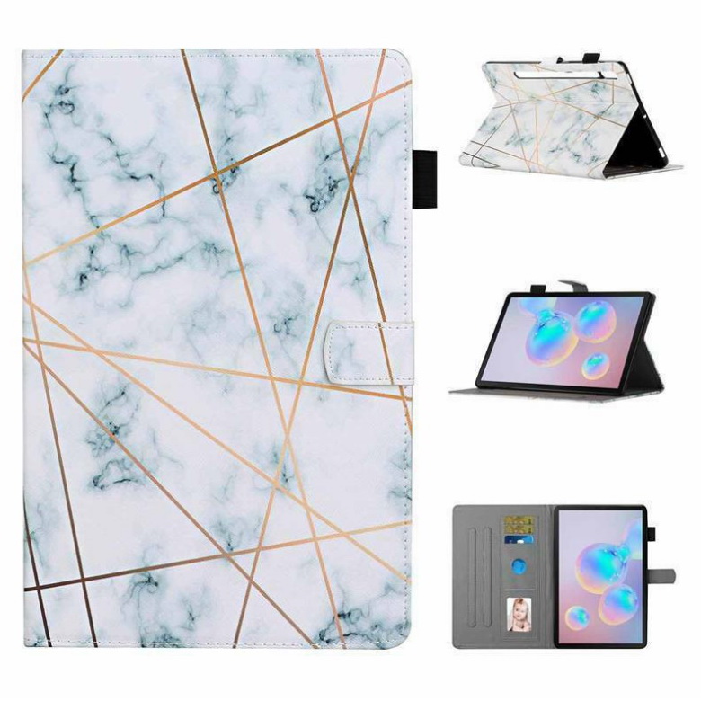 Case Samsung Galaxy Tab S7 SM-T870 SM-T875 #เคสฝาพับมีช่องเก็บบัตรพิมพ์ลายสวยๆ Pattern Printing Magnetic Leather