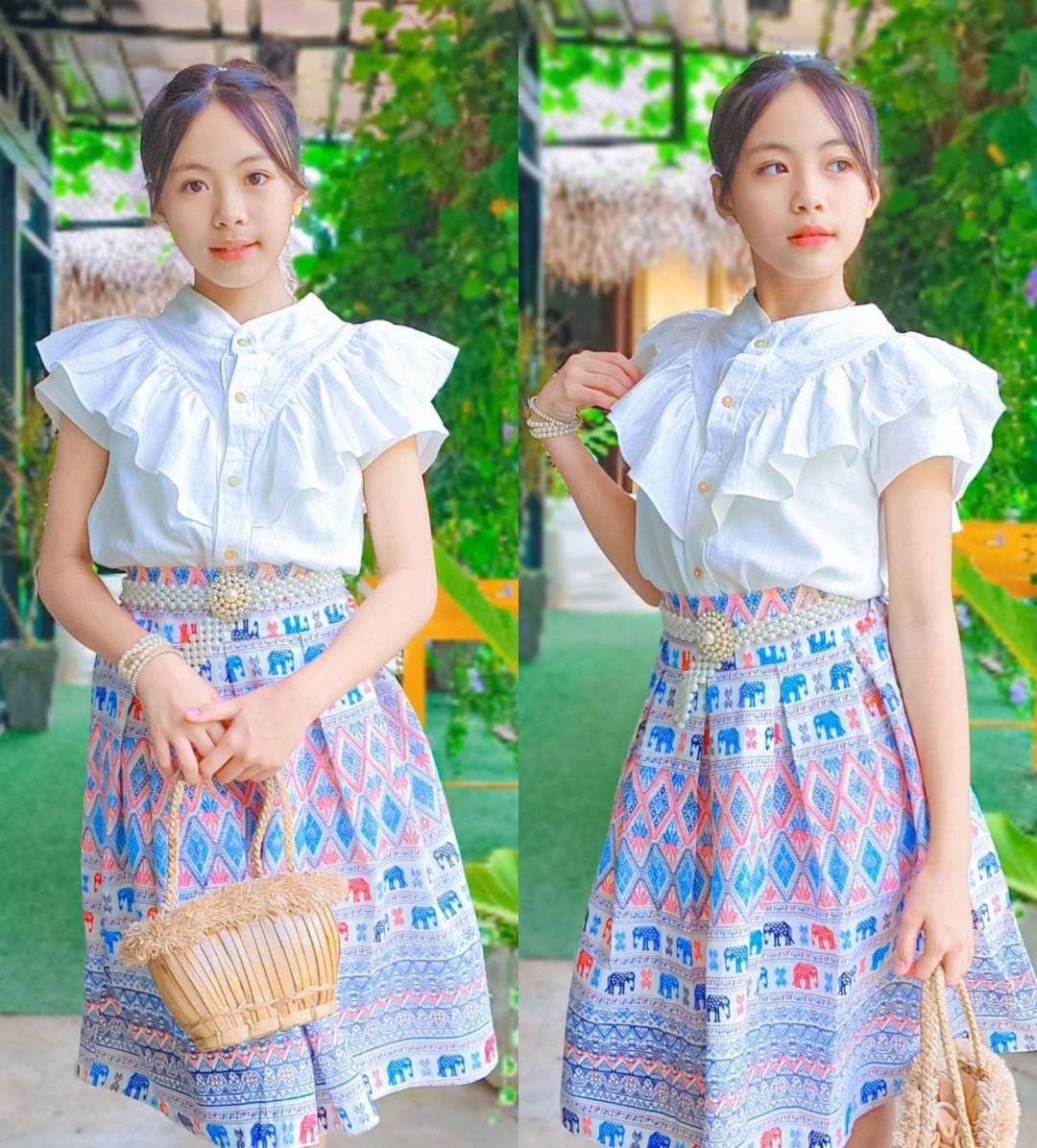 ชุดไทยประยุกต์เด็กหญิง เด็กโต9ถึง13ปี