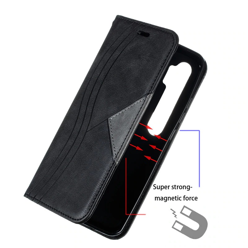 Case Xiaomi Mi Note 10 Pro #เคสฝาพับหนัง PU มีช่องเสียบ ID บัตรอื่นๆในตัว Geometric Pattern Leather Card Holder Protective