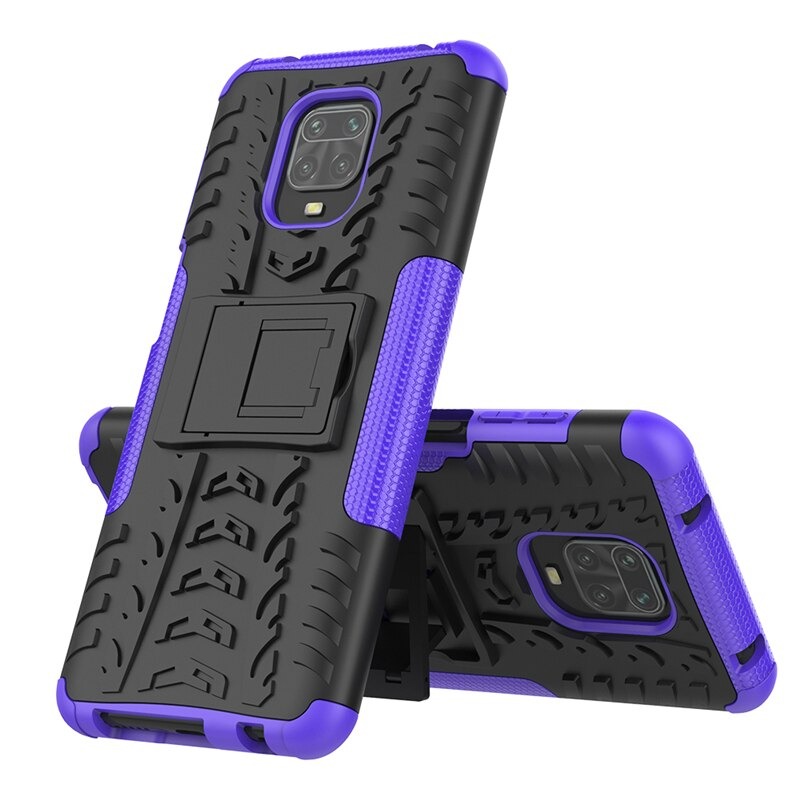 Case Redmi Note 9 Pro/Redmi Note 9S #เคสฝาหลังกันลื่น Cool Tyre Pattern Kickstand (PC + TPU)