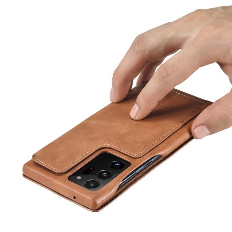 Case Samsung Galaxy Note 20 Ultra / Note 20 Ultra 5G #เคสฝาพับหนัง PU มีช่องใส่บัตร LC.IMEEKE Retro Style Leather Card Holder