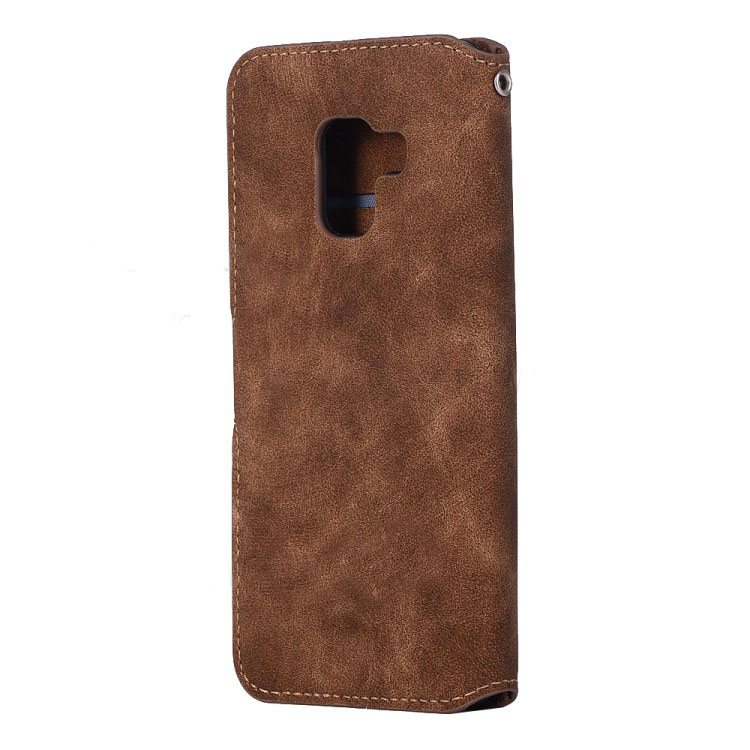 Case Samsung Galaxy A8 Plus 2018 #เคสฝาพับหนัง PU แบบย้อนยุคสไตล์กระเป๋าสตางค์ #เคสคุณภาพดีราคาถูก
