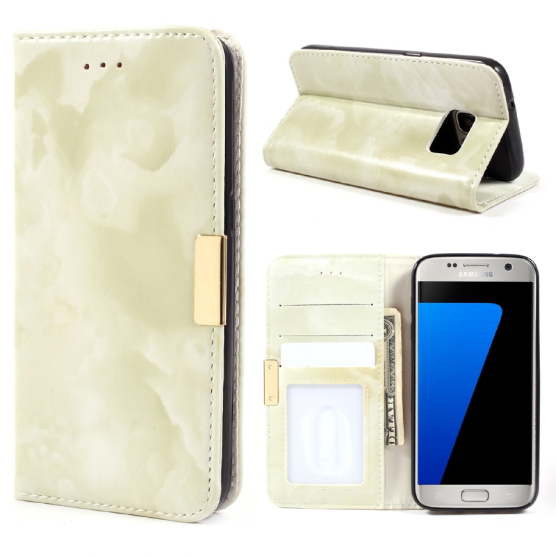 Case Samsung Galaxy S7 #เคสฝาพับสไตล์กระเป๋าสตางค์ลายหินอ่อน สวยงาม