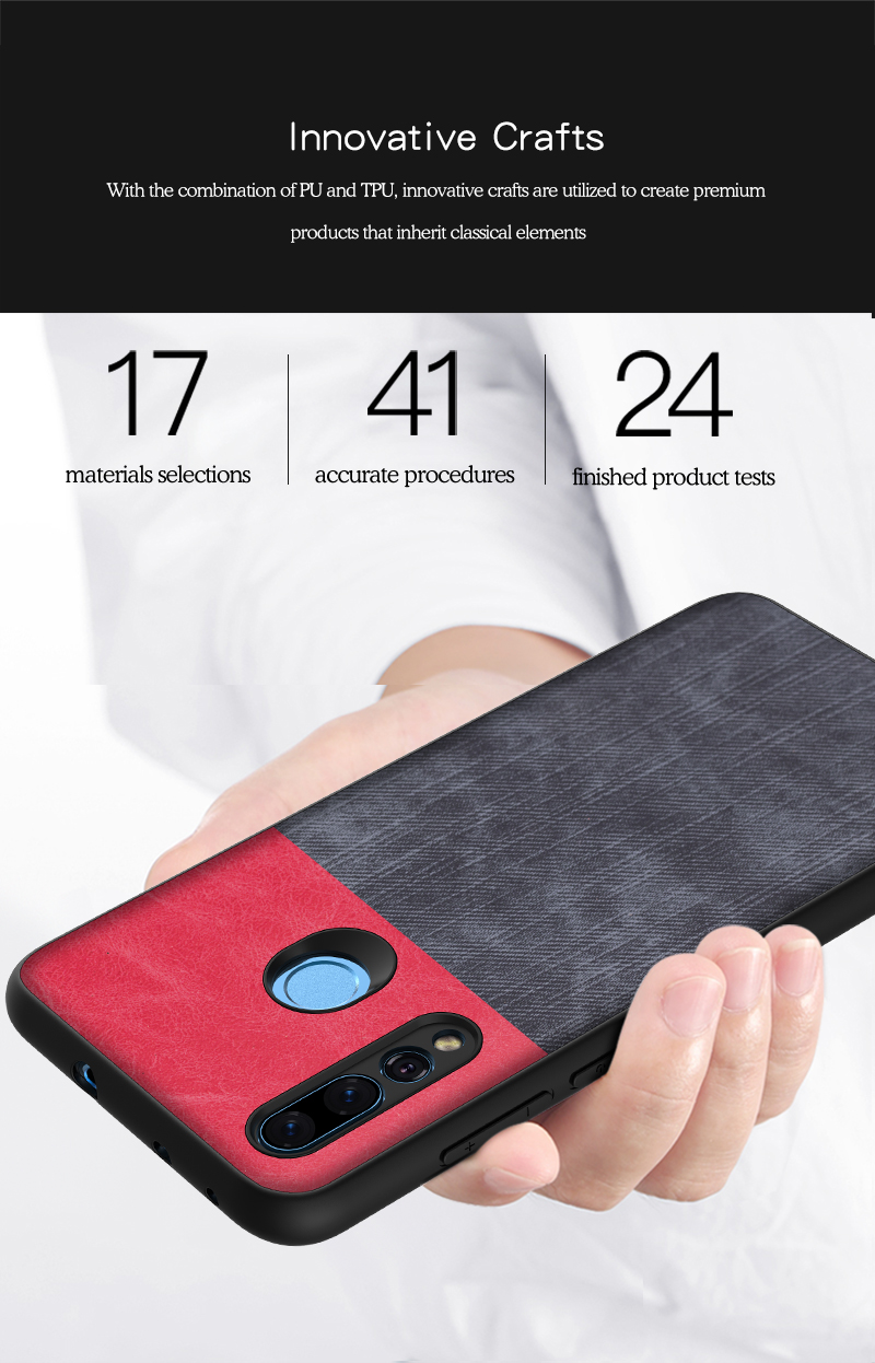 Case Huawei nova 4 #เคสฝาหลังรูปแบบ Cloth Texture PU Leather + TPU