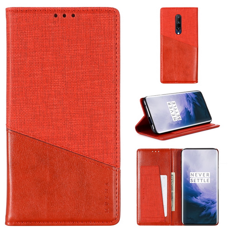 Case Oneplus 7 Pro #เคสแบบฝาพับ MUXMA หนัง PU ออกแบบสีทูโทนมีช่องเสียบบัตร PU Leather Magnetic Wallet