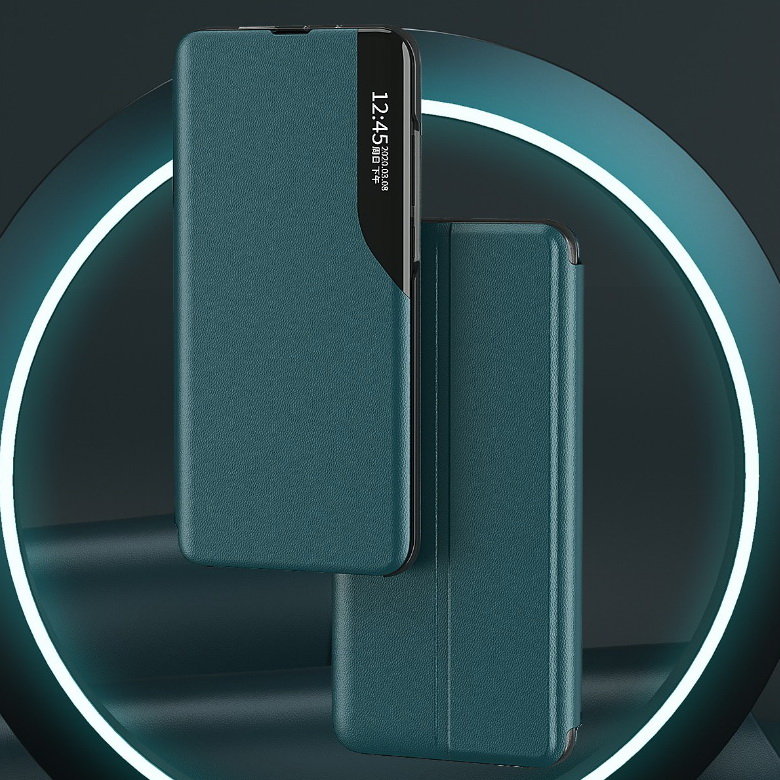 เคส Samsung Galaxy Note 10 #เคสฝาพับเคลือบผิวหนัง PU มีช่องวิวด้านข้างพับวางตั้งได้ Smart Flip kickstand leather Cover