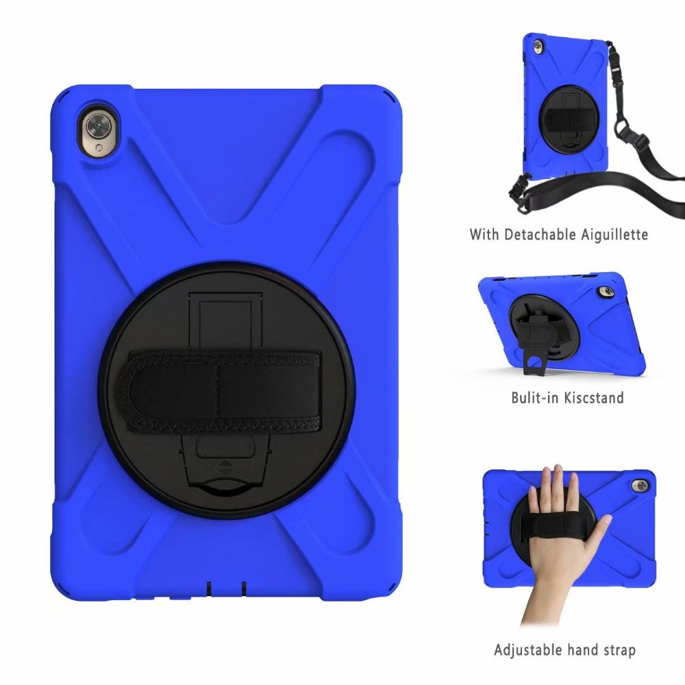 เคส Huawei MediaPad M6 10.8 นิ้ว #เคสฝาหลังกันกระแทก X-Shape 360 Degree Rotary Kickstand PC + Silicone มีสายคล้องมือ มีสายคล้องคอ