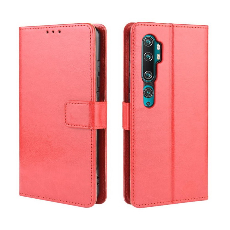 เคส Xiaomi Mi Note 10 Pro #เคสฝาพับหนัง PU ผิวหนังม้า Crazy Horse Texture Leather Wallet